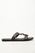 Brown Buckle Detail Thong Sandals (1)
