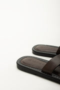 Brown Buckle Detail Thong Sandals (3)