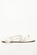 White Tonal Loop Sandals (1)