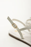 White Tonal Loop Sandals (3)