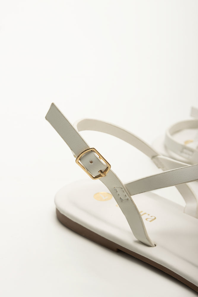White Tonal Loop Sandals (3)