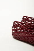 Burgundy Lattice Design Jelly Pumps (3)