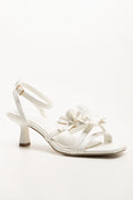 White Flower Heel Sandals (1)
