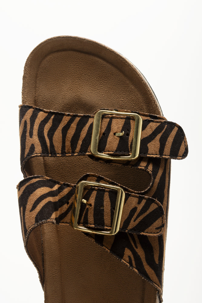 Zebra Print Double Strap Sandals (4)