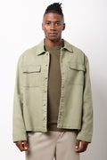 Washed Denim Fatigue Shacket