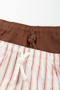 2 Pack Stripe Linen Look Shorts (1)