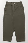Dark Olive Herringbone Utility Pants