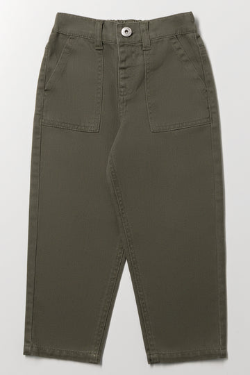 Dark Olive Herringbone Utility Pants