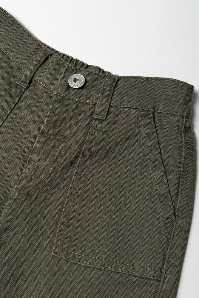 Dark Olive Herringbone Utility Pants (1)
