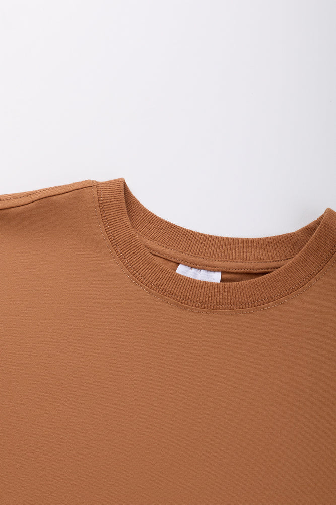 Plain Brown Short Sleeve T-Shirt (1)