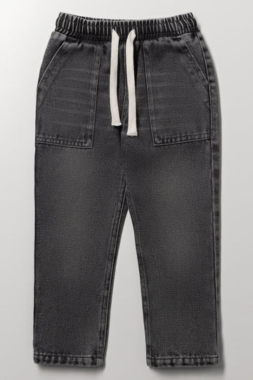 Grey Relaxed Fit Pull-On Jeans