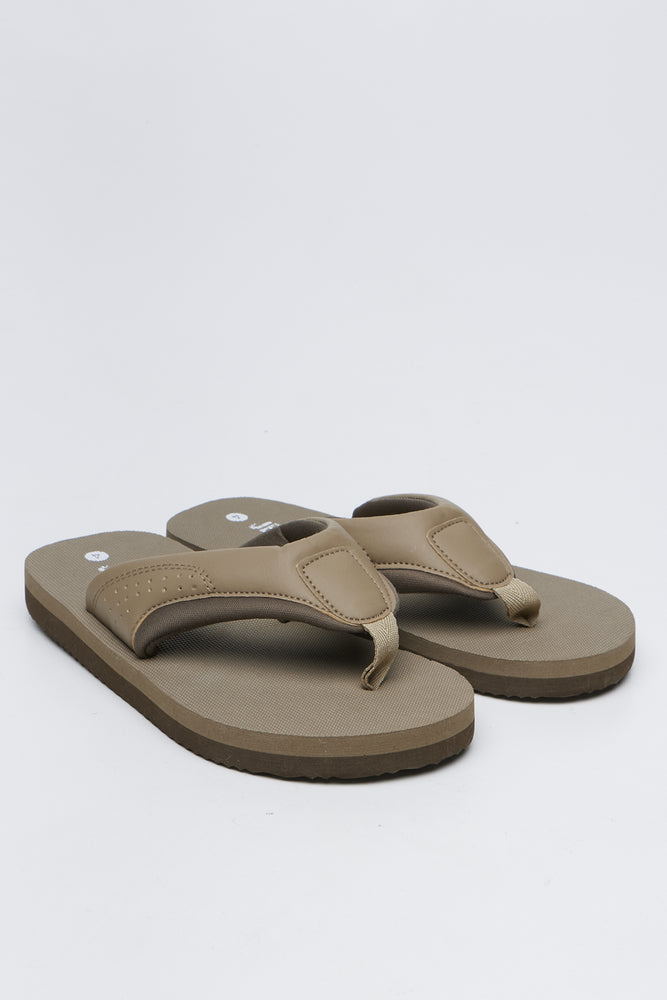 Chocolate Embossed Padded Flip Flops
