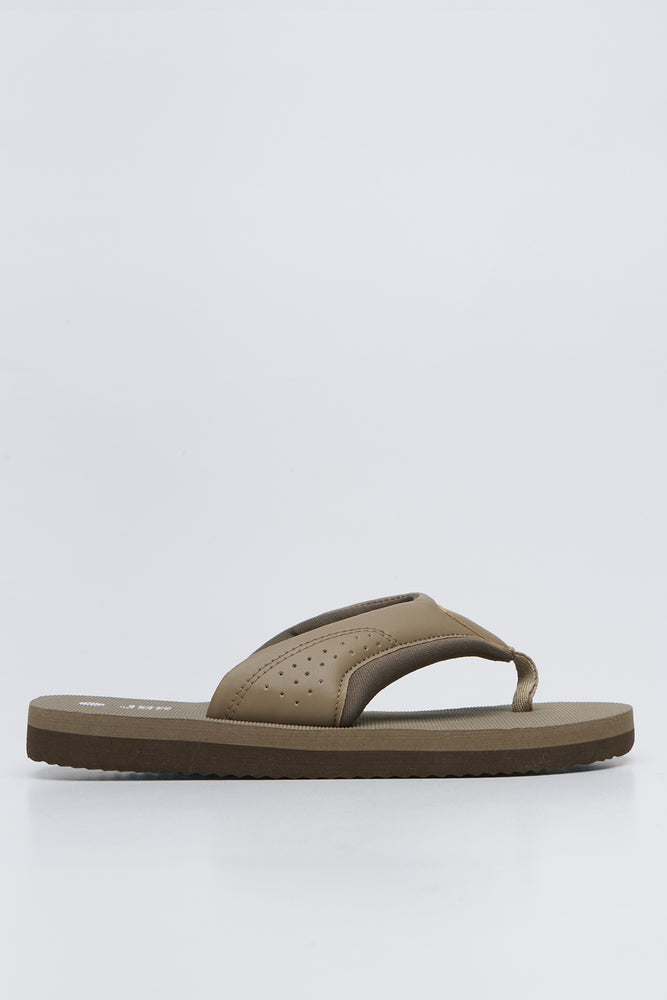 Chocolate Embossed Padded Flip Flops (1)