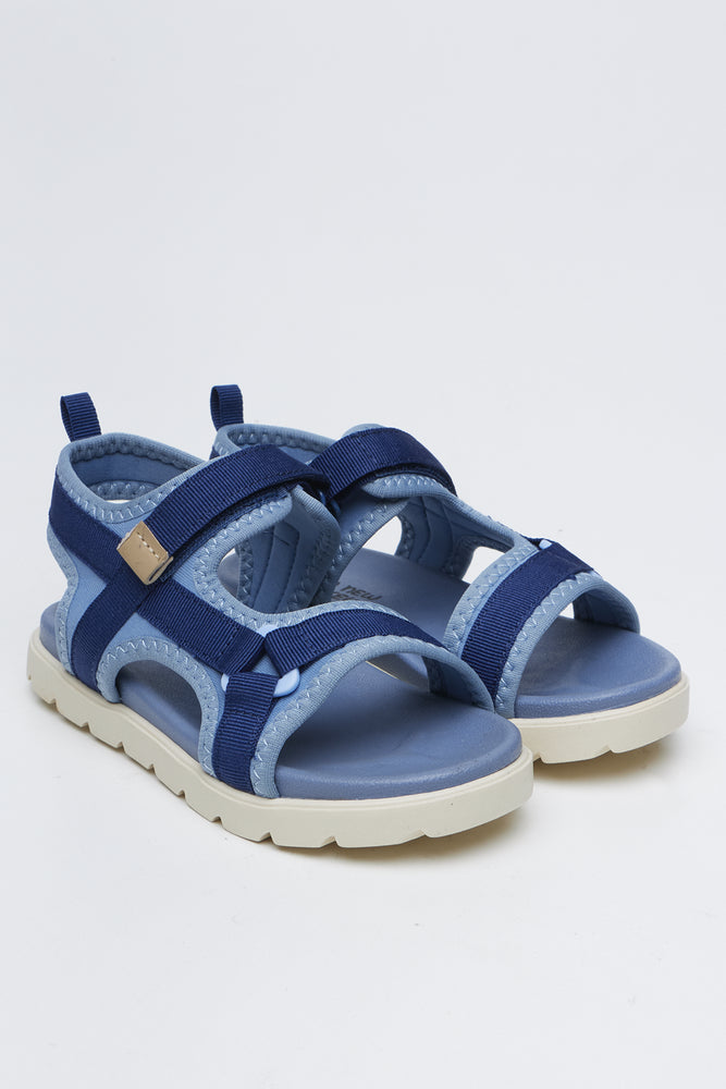 Blue Double Velcro Utility Sandals