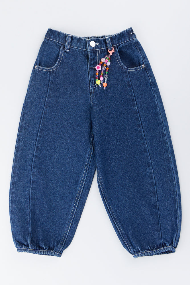 Indigo Balloon Leg Denim Pants
