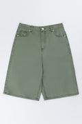 Olive Green Denim Jorts