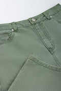 Olive Green Denim Jorts (1)