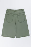 Olive Green Denim Jorts (2)
