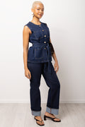 Dark Blue Denim Waistcoat (1)