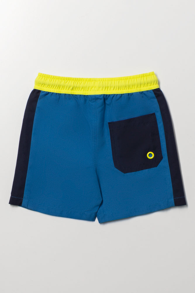 Blue Colourblock Swim Shorts (2)