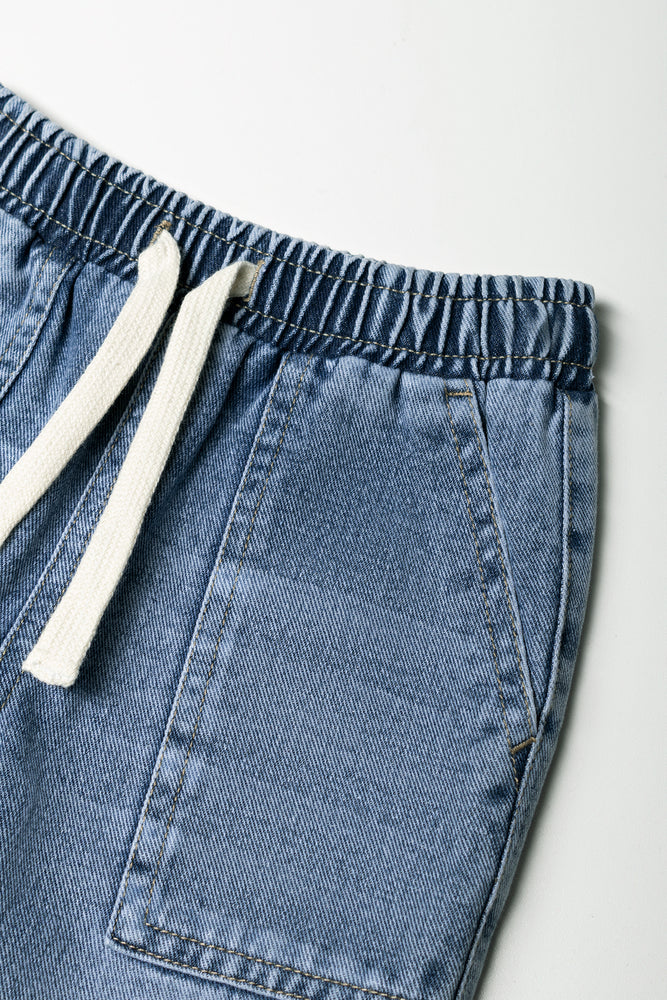 Light Blue Relaxed Pull On Denim Jeans (1)