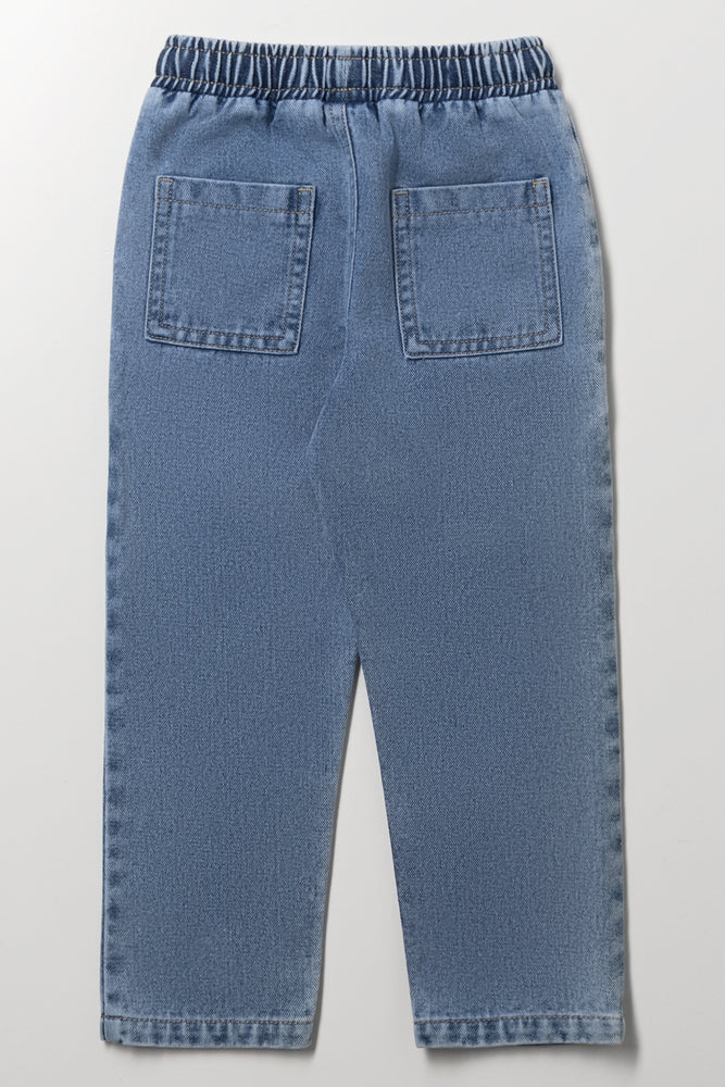 Light Blue Relaxed Pull On Denim Jeans (2)