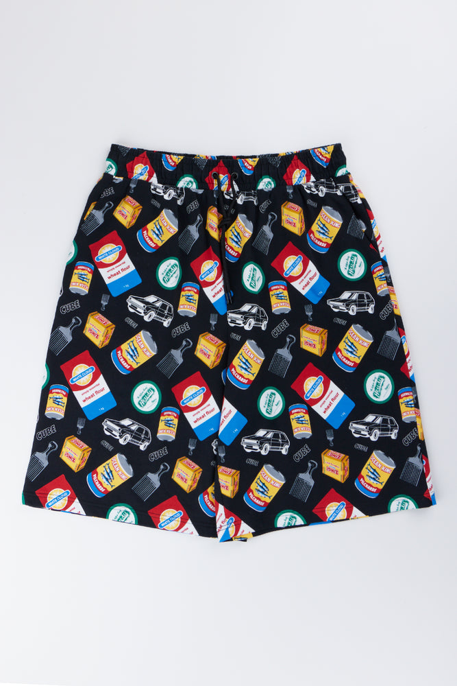 Printed All Over Fleece Shorts