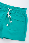 Green Woven Linen Blend Shorts (1)
