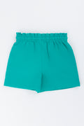 Green Woven Linen Blend Shorts (2)