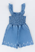 Indigo Embroidered Denim Jumpsuit