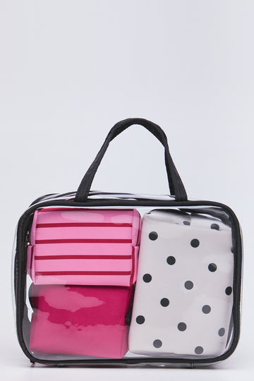 Clear 3 Piece Toiletry Bag Set