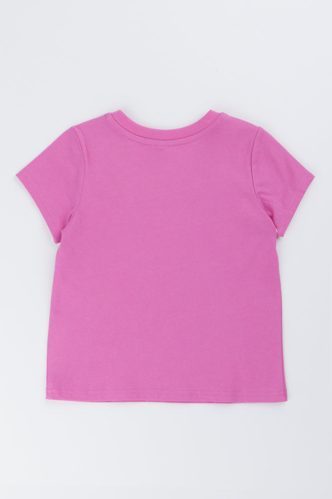 Pink Embroidered Flower T-Shirt (2)
