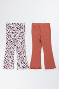2 Pack Ribbed Flare Pants (2)