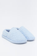 Light Blue Star Quilted Slippers