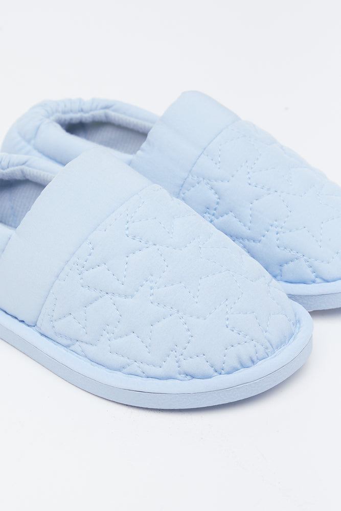 Light Blue Star Quilted Slippers (2)