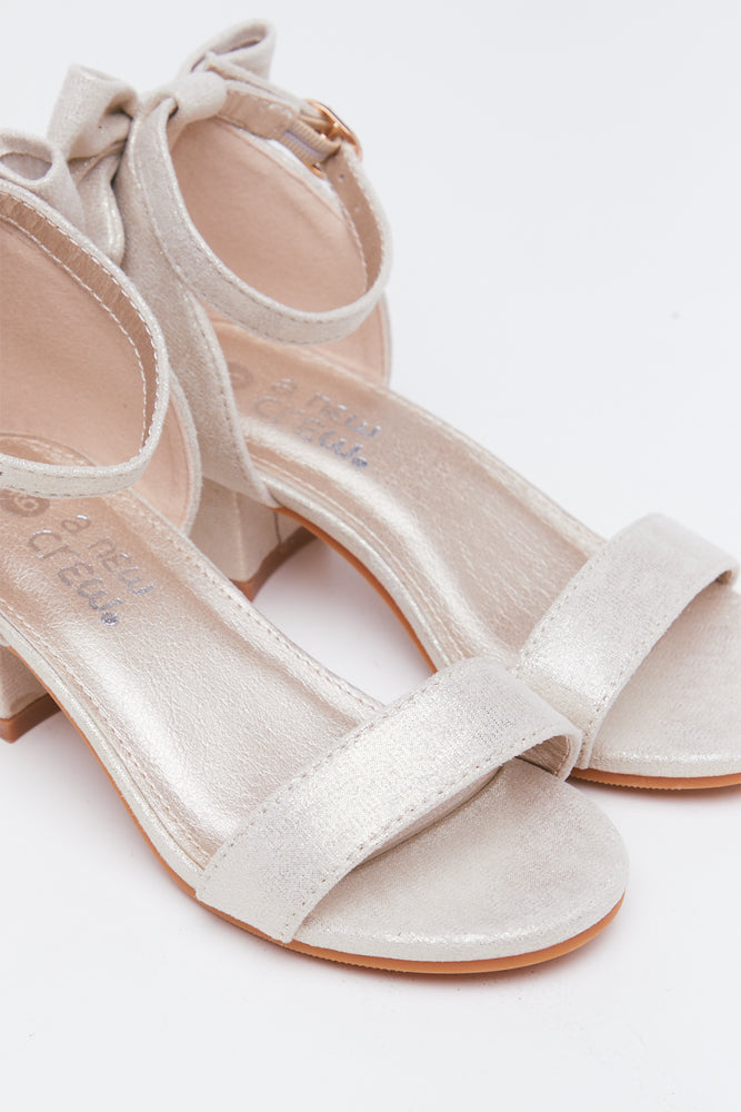 Gold Shimmer Bow Block Heels (2)
