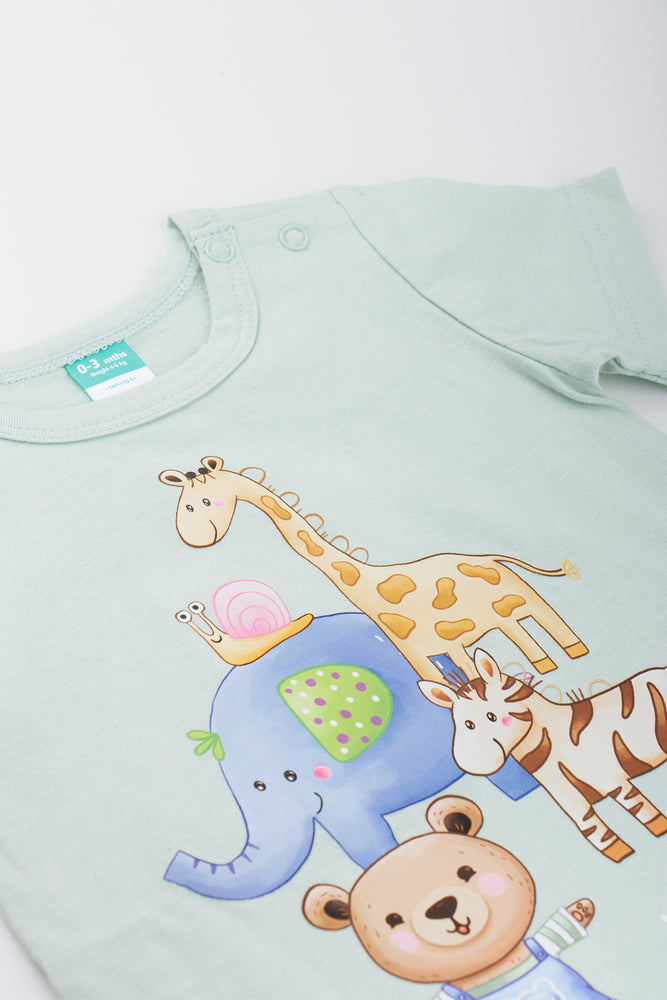Sage Green Buddy Bear Romper (1)