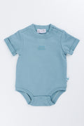 Hello World Baby Romper Blue