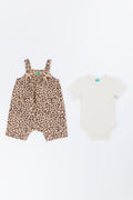 White Leopard Print Dungaree Set (3)