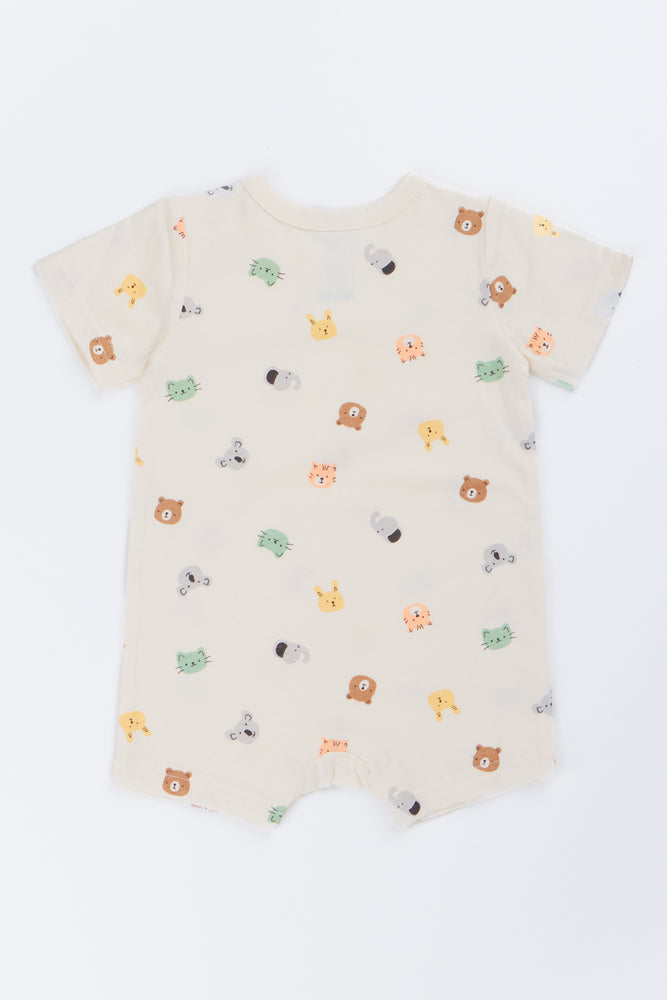 Cream Animal Print Romper (2)
