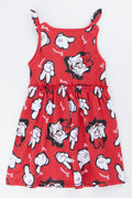 Red Minnie Mouse Print Dress (2)