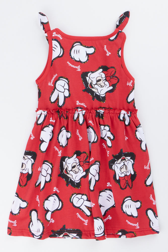 Red Minnie Mouse Print Dress (2)