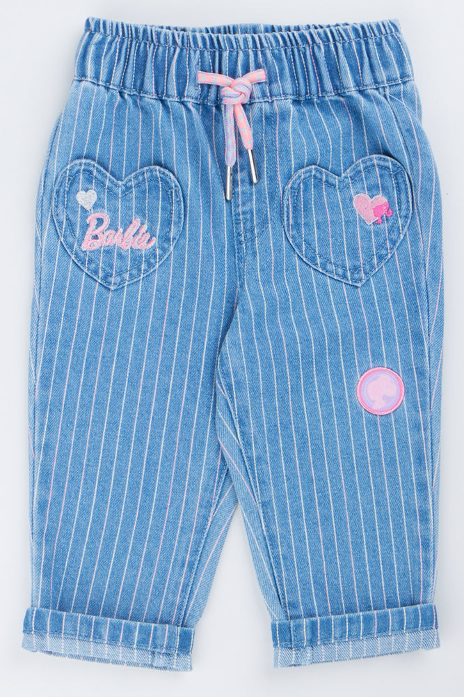 Blue Barbie Striped Jeans