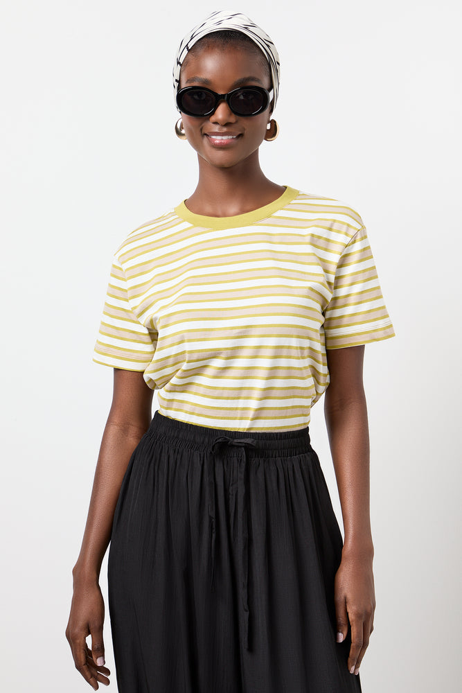 Green Stripe Regular Crewneck T-Shirt