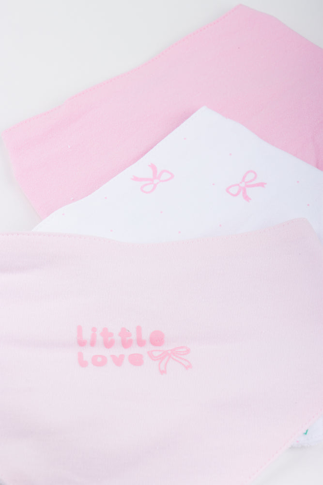 3 Pack Pink Bow Bandana Bibs (1)