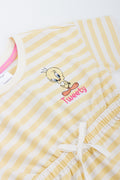 Striped Tweety Bird Drawstring Dress (1)