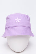 Lilac Flower Embroidered Bucket Hat