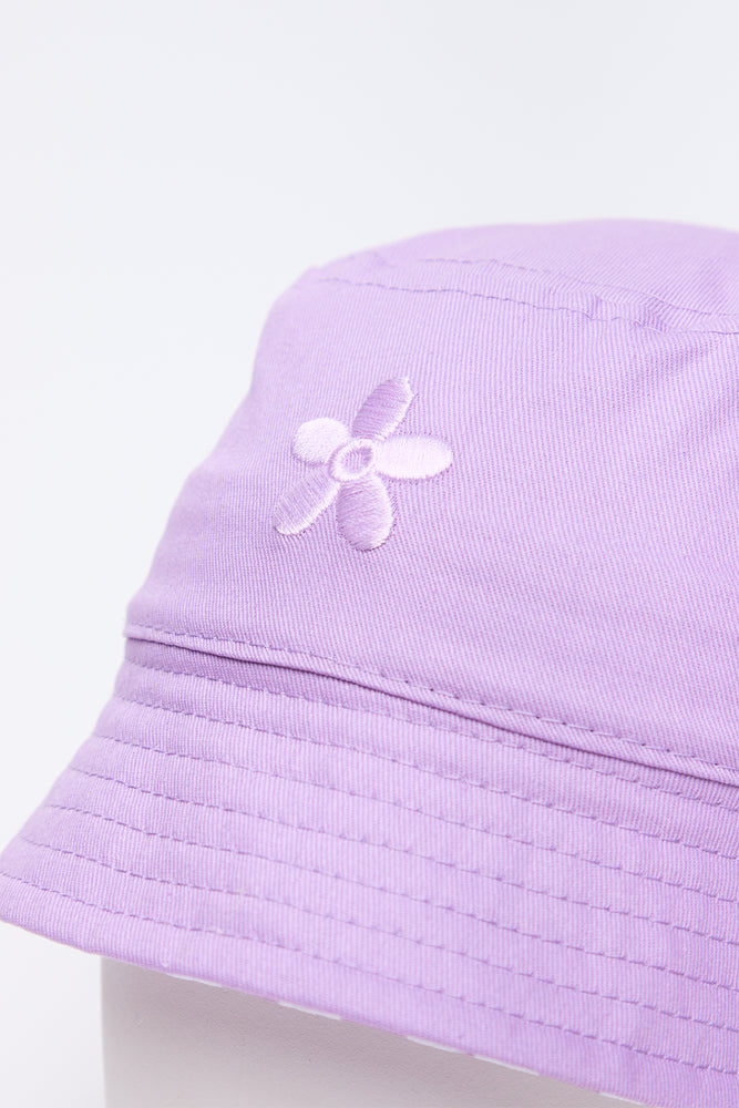 Lilac Flower Embroidered Bucket Hat (1)