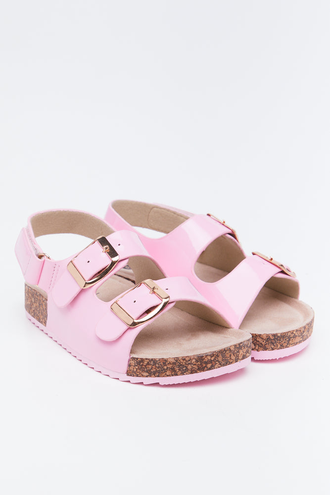 Pink Double Buckle Sandals