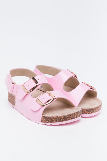 Pink Double Buckle Sandals